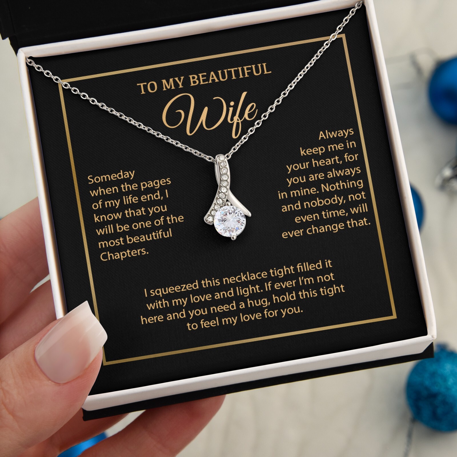 To My Wife Necklace, Vanlentines Gifts For Women, Anniversary Gift For Wife