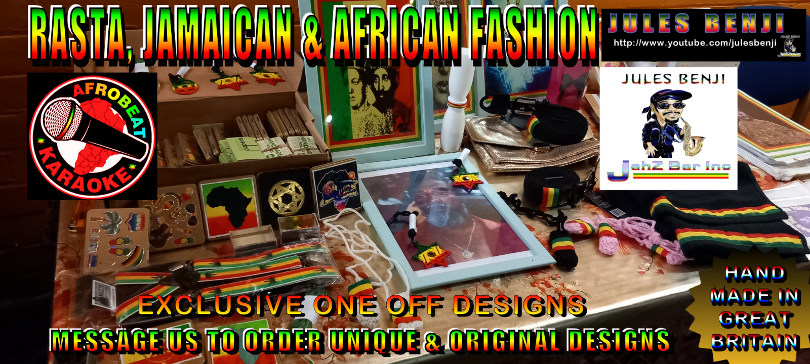 RASTA REGGAE – necklace / design size 2.5cm X 2.5cm approx FAST UK DELIVERY