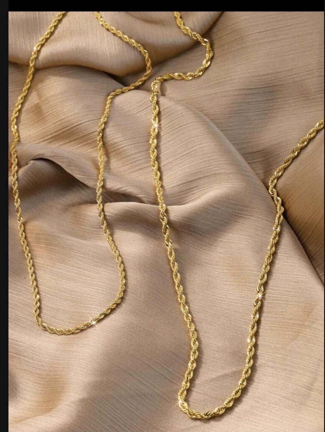 18k Gold filled 24” men chain necklace