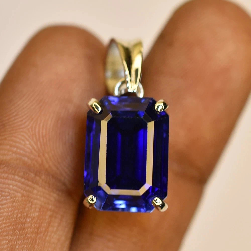 AAA Elegant Blue Sapphire 33+Ct Certified Natural 925 Sterling Silver Pendant