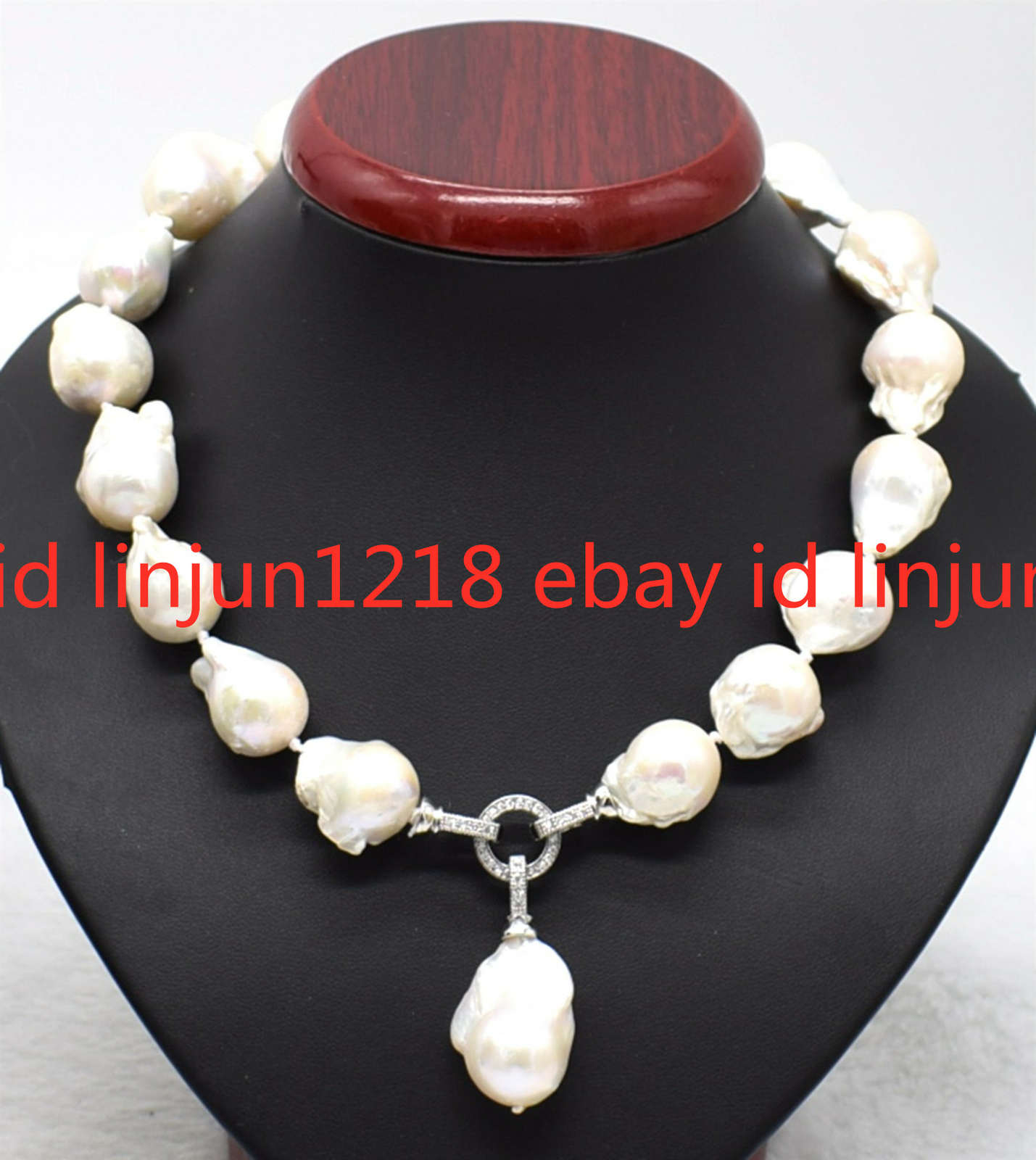 15-20MM REAL HUGE AAA SOUTH SEA WHITE BAROQUE PEARL PENDANTE NECKLACE 18″ AA+
