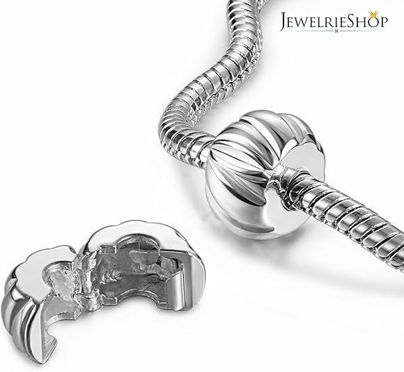 Authentic 2Pc Clip Lock Spacer Stopper Charm Bead Suits Pandora Bracelet NEW USA