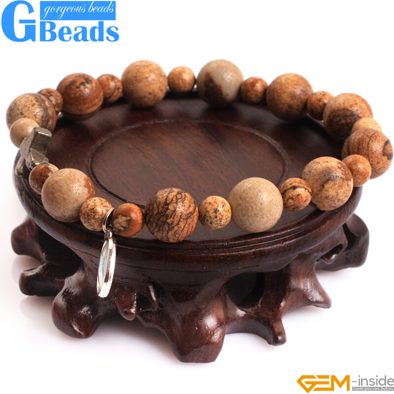 Handmade Assorted Stones Prayer Rosary Bracelet With Pyrite Corss Free Shipping