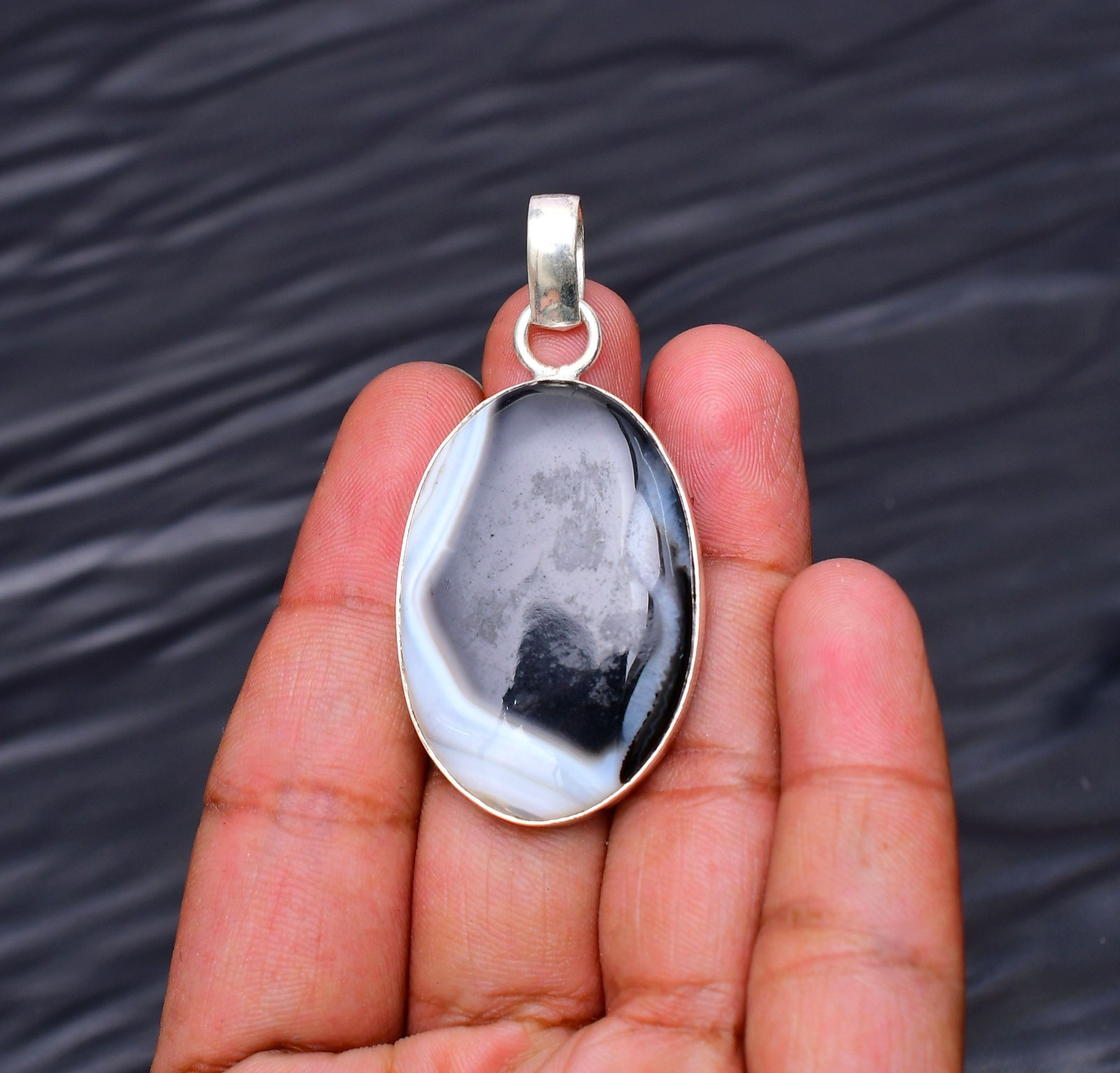 Owyhee Opal Gemstone 925 Sterling Silver Jewelry Pendant 2.08″