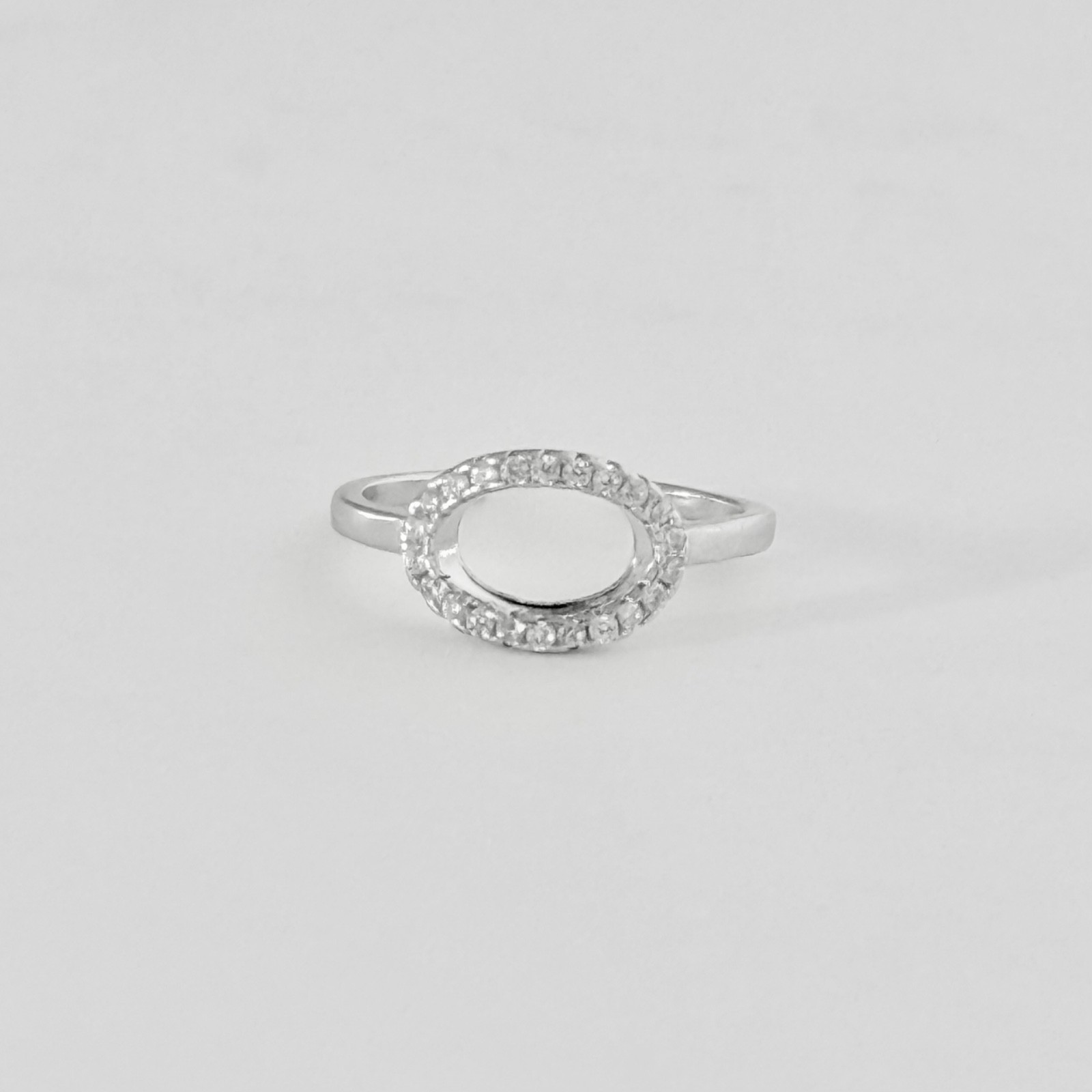 Sterling Silver Open Circle Toe Ring With Clear CZ, Toe Ring, Silver Rings