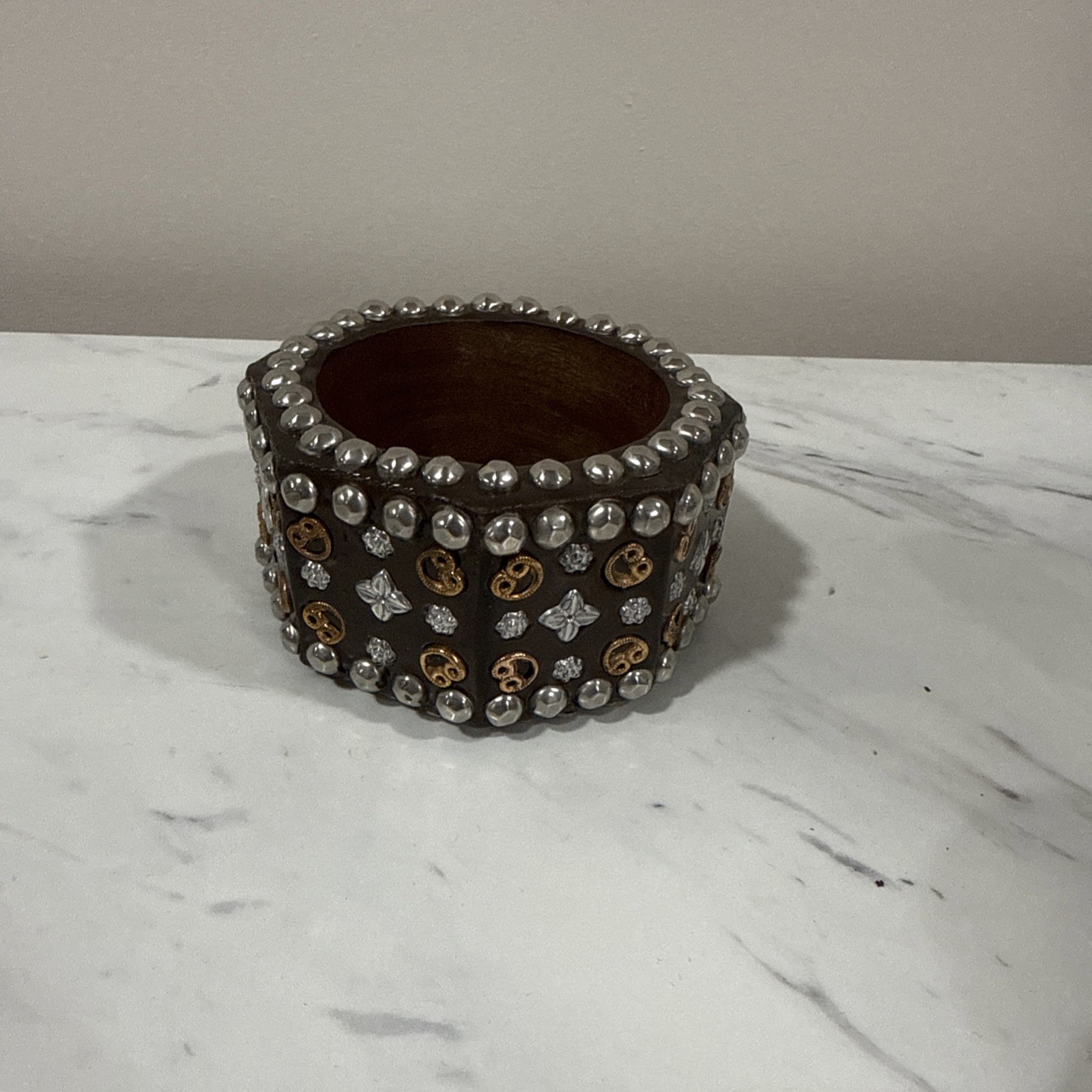 Antika Collection Brown Studded Bangle – Artisan Statement Bracelet