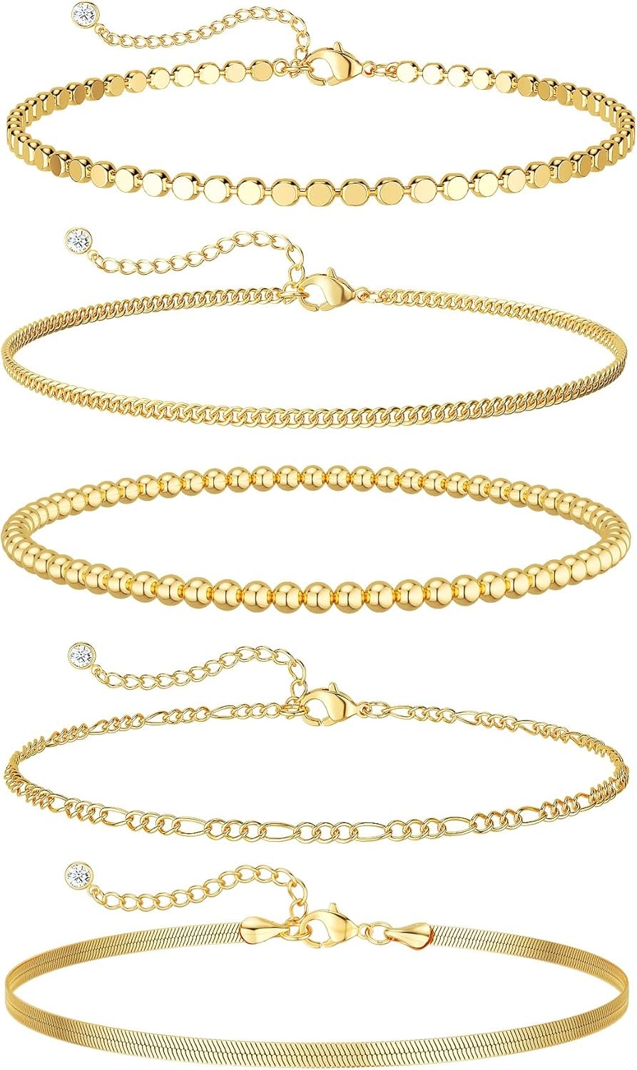DEARMAY Gold Bracelets for Women Waterproof, 14K Plated Jewelry Sets…