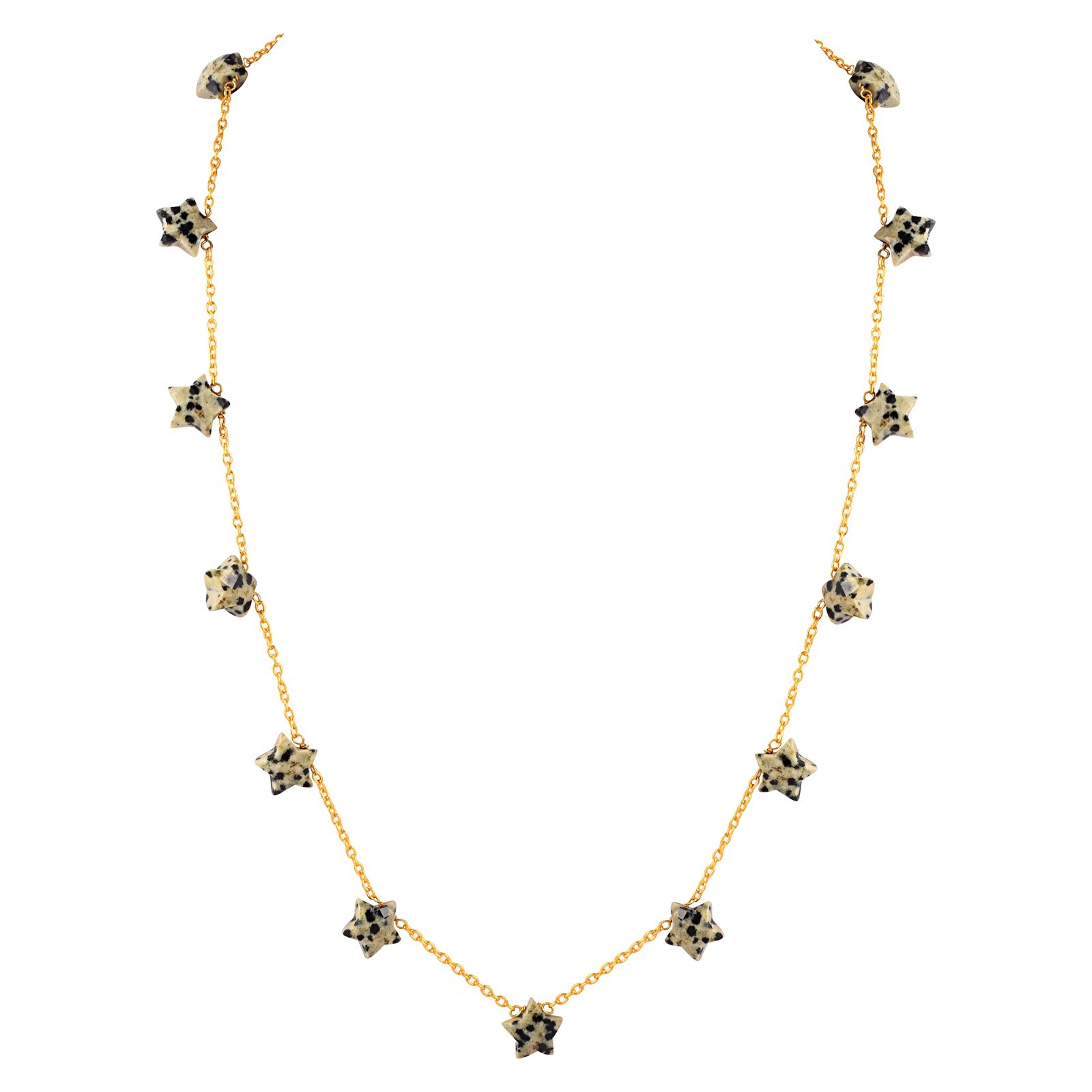 Celestial Star Gemstone Necklace Gold Plated 925 Sterling Silver Clasp