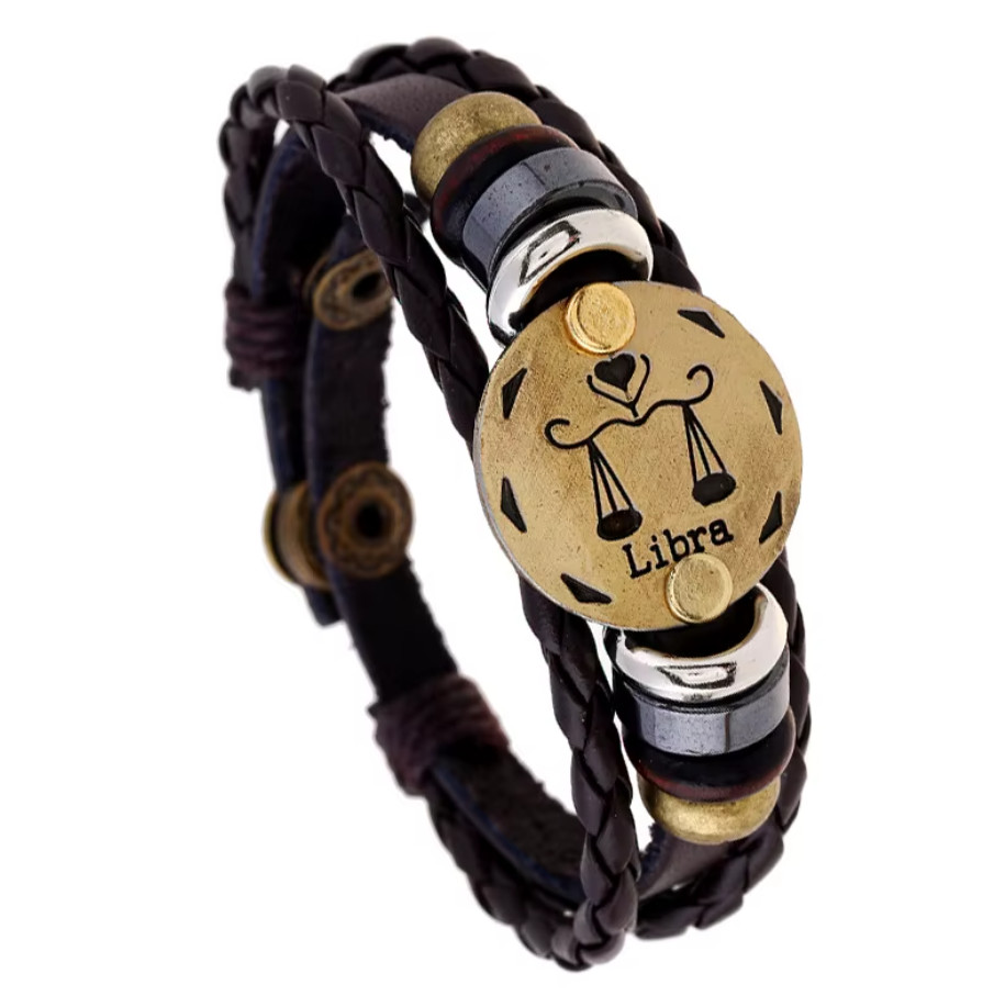 High Quality Braided Leather Zodiac Bracelet – All 12 Astrology Signs