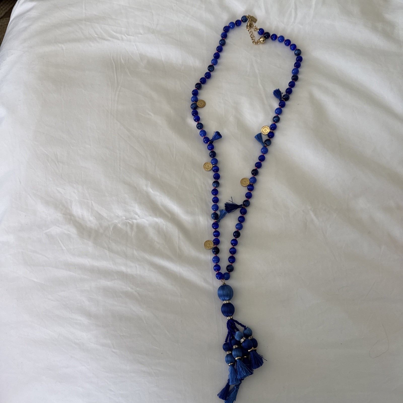 Kate Spade New York® Pretty Poms Tassel Pendant Blue Purple Necklace No Tag