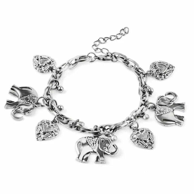 Elegant 925 Sterling Silver Unique New Women Fashion Charms Elephant 9″ Bracelt.