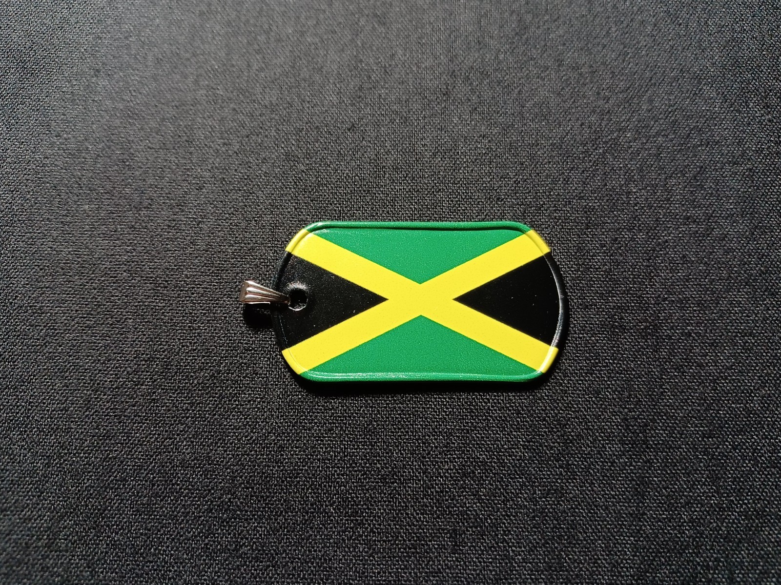 USA Flag or International Flag Dog Tag with silver NP flat KeyRing FREE SHIPPING