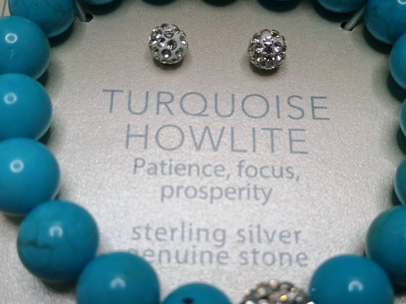 SILVER TREASURES Sterling Silver Turquoise Howlite Bracelet & Earrings Set