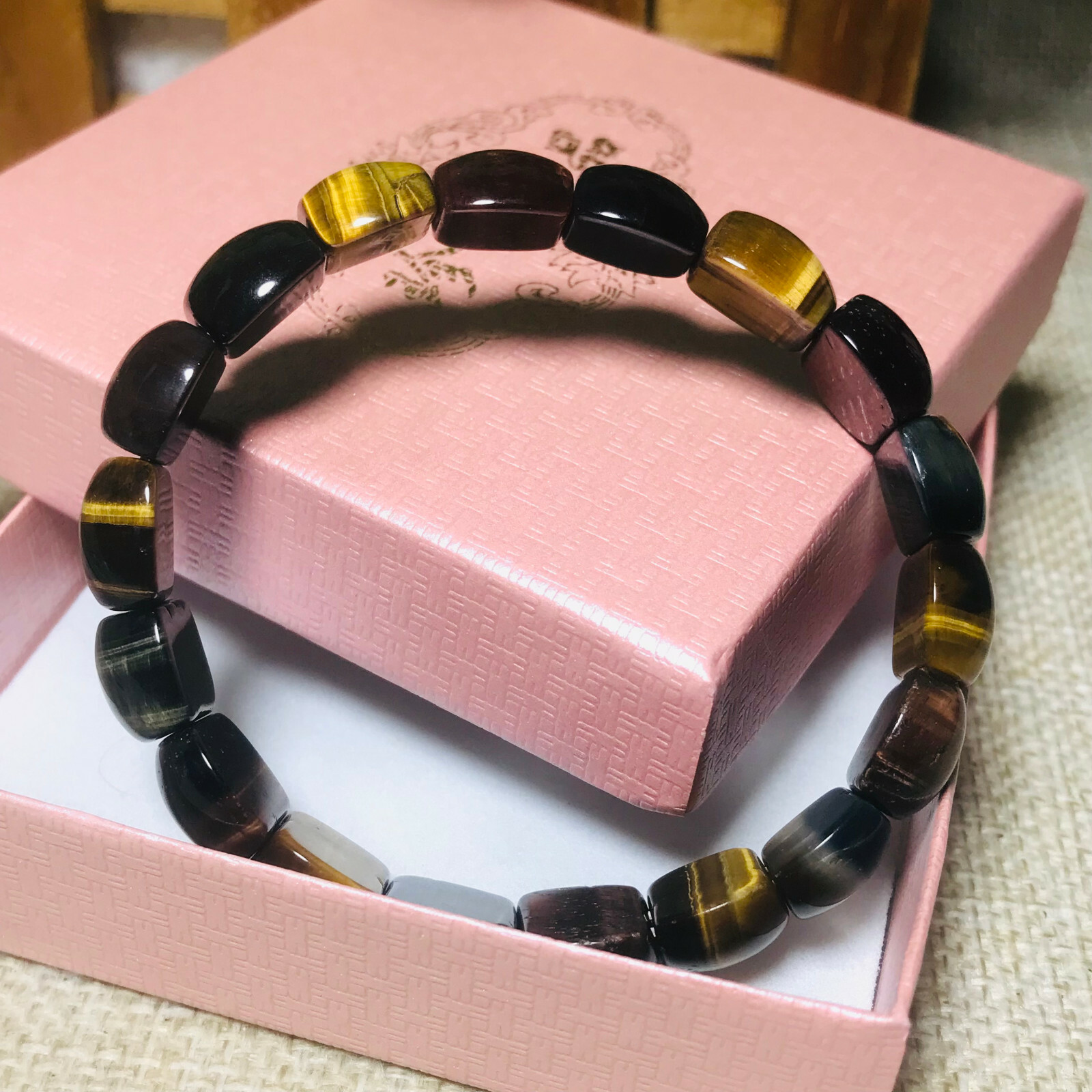 1PCS Natural Multicolor tiger eye Stone square Beads fit Yoga bracelet