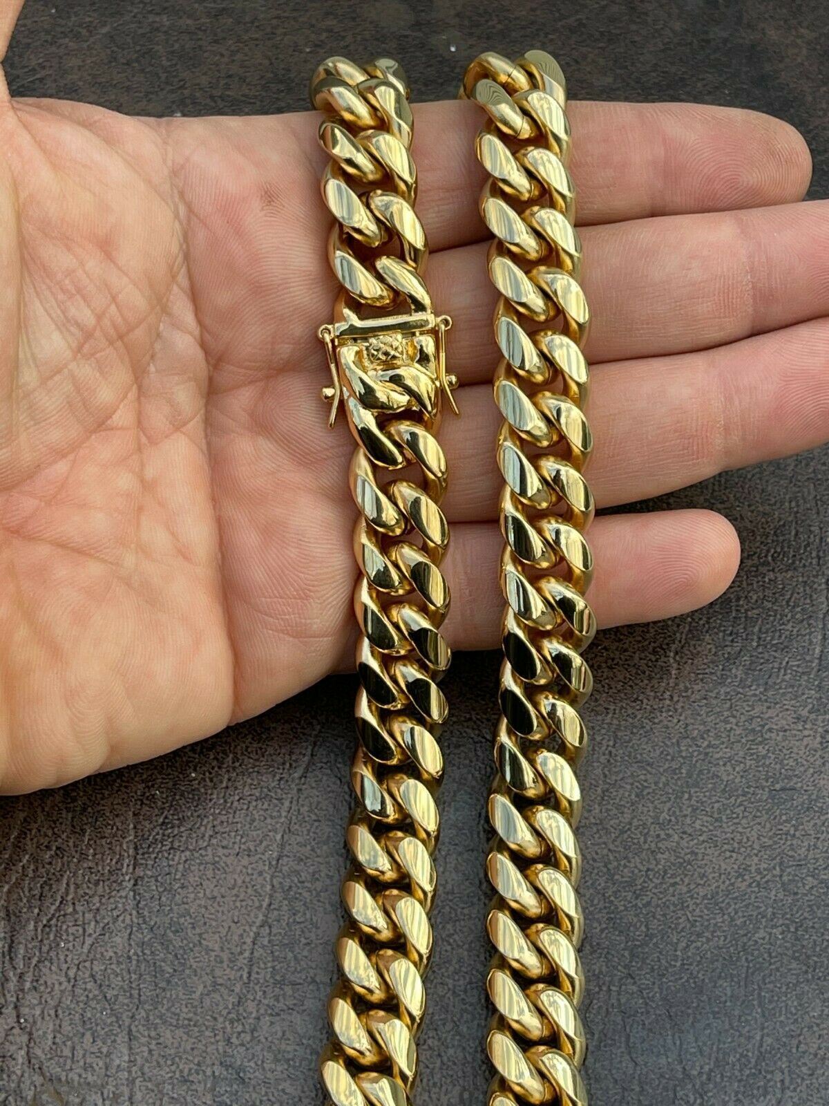 Miami Cuban CHOKER Chain Solid 18k Gold Plated Stainless Steel Unisex 18″ 20″