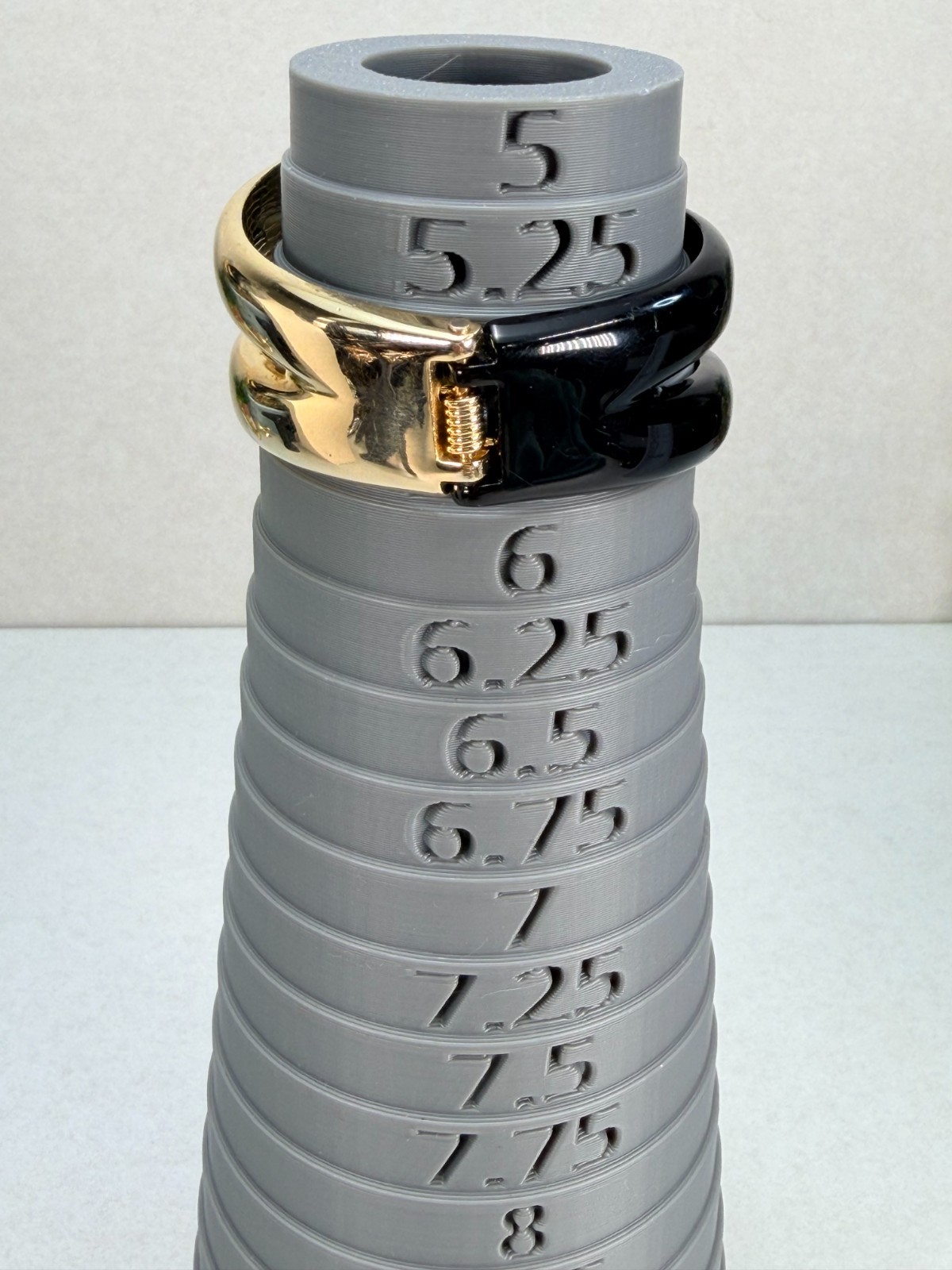 Bold Black Gold Tone Hinged Clamp Bracelet Modern Statement Cuff