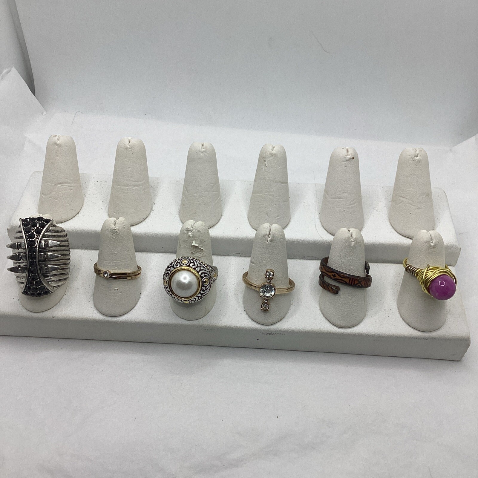 Lot Of 6 Costume Jewelry Rings. Sizes Vary See Pics. Pre-Loved