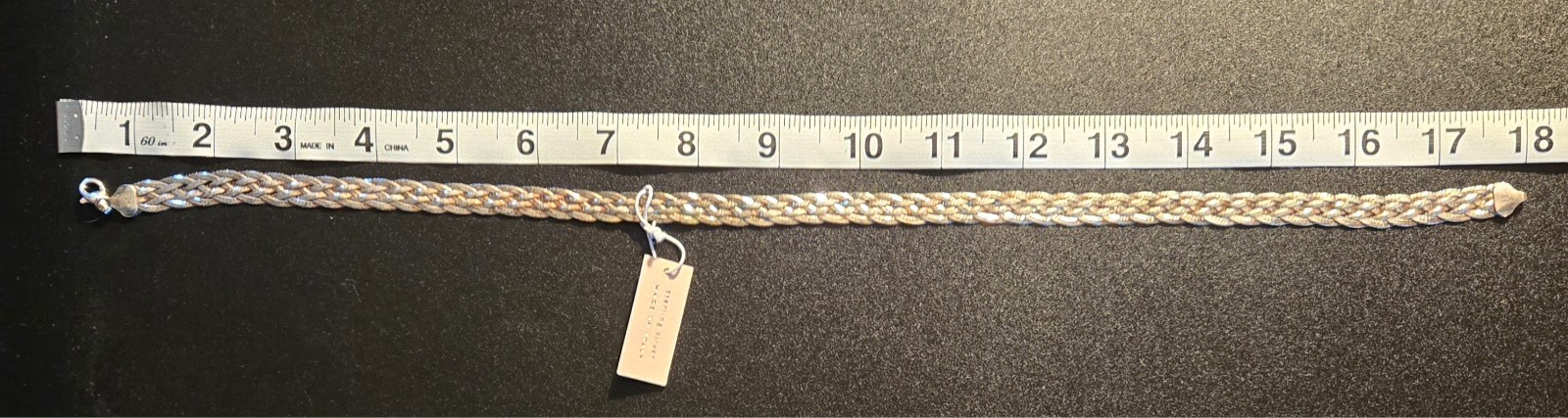 Mia Fiore 925 Sterling Silver 17″ Braided Necklace Dyadema Italy