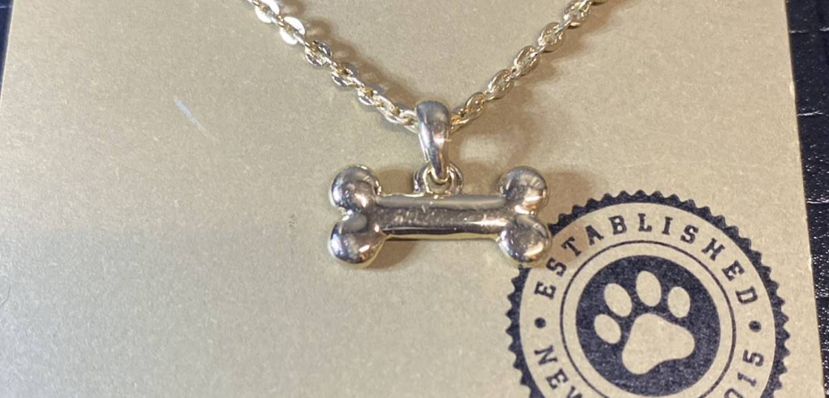 Pet Friends Jewelry Goldtone Necklace w Dog Bone Pendant