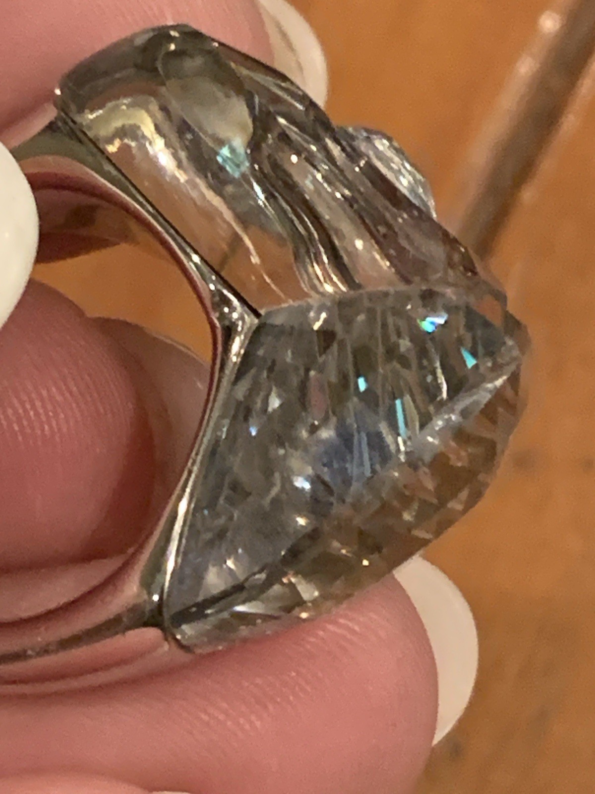RARE Swarovski Swan Signed Crystal Large Heart Cocktail Ring Size 8.75 STUNNING