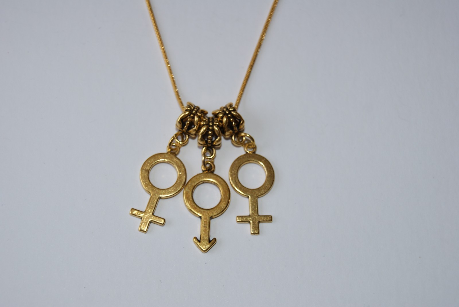 Gold Hotwife ‘FMF’ Female Male Female Threesome Euro Necklace Fetish Symbols