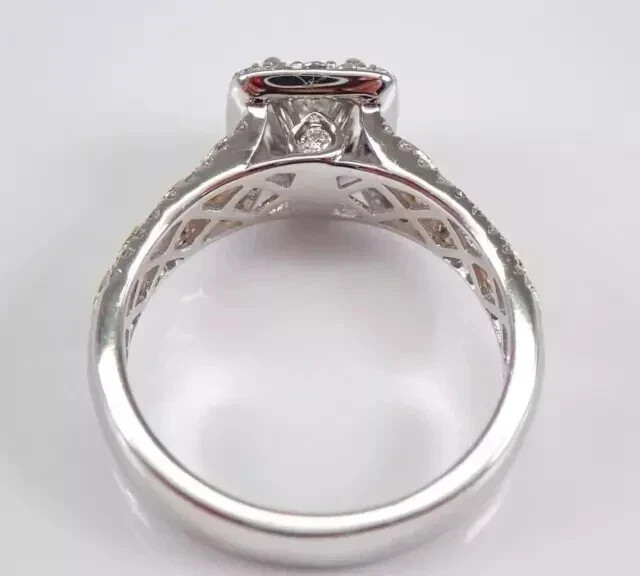 2.50Ct Round Cut Moissanite Women’s Halo Engagement Ring 14K White Gold Plated