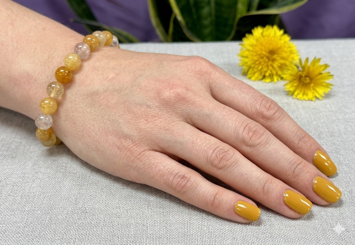 Wholesale Lot 6 Pcs Natural Golden Healer 8mm 7.5” Stretch Bracelet