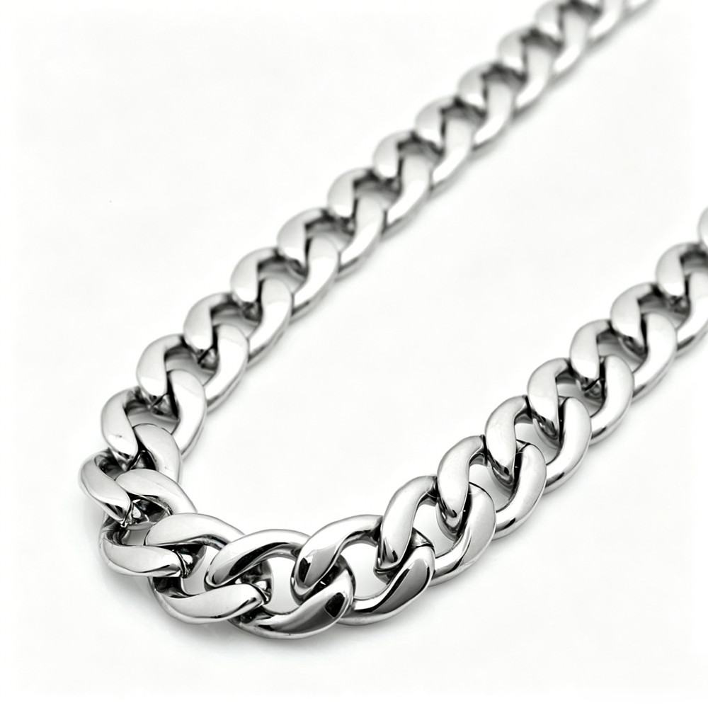 18″-32″ MEN Stainless Steel 3.5/5/6/7/8/10mm Silver Cuban Curb Chain Necklace