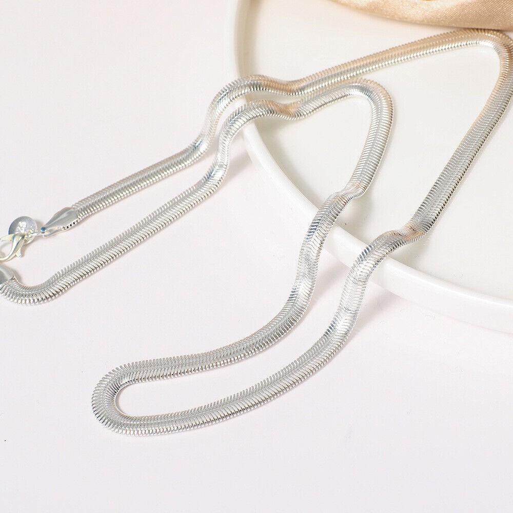 Titanium Steel Flat Snake Chain Necklace Men Women Jewelry For Daily Wear&Party