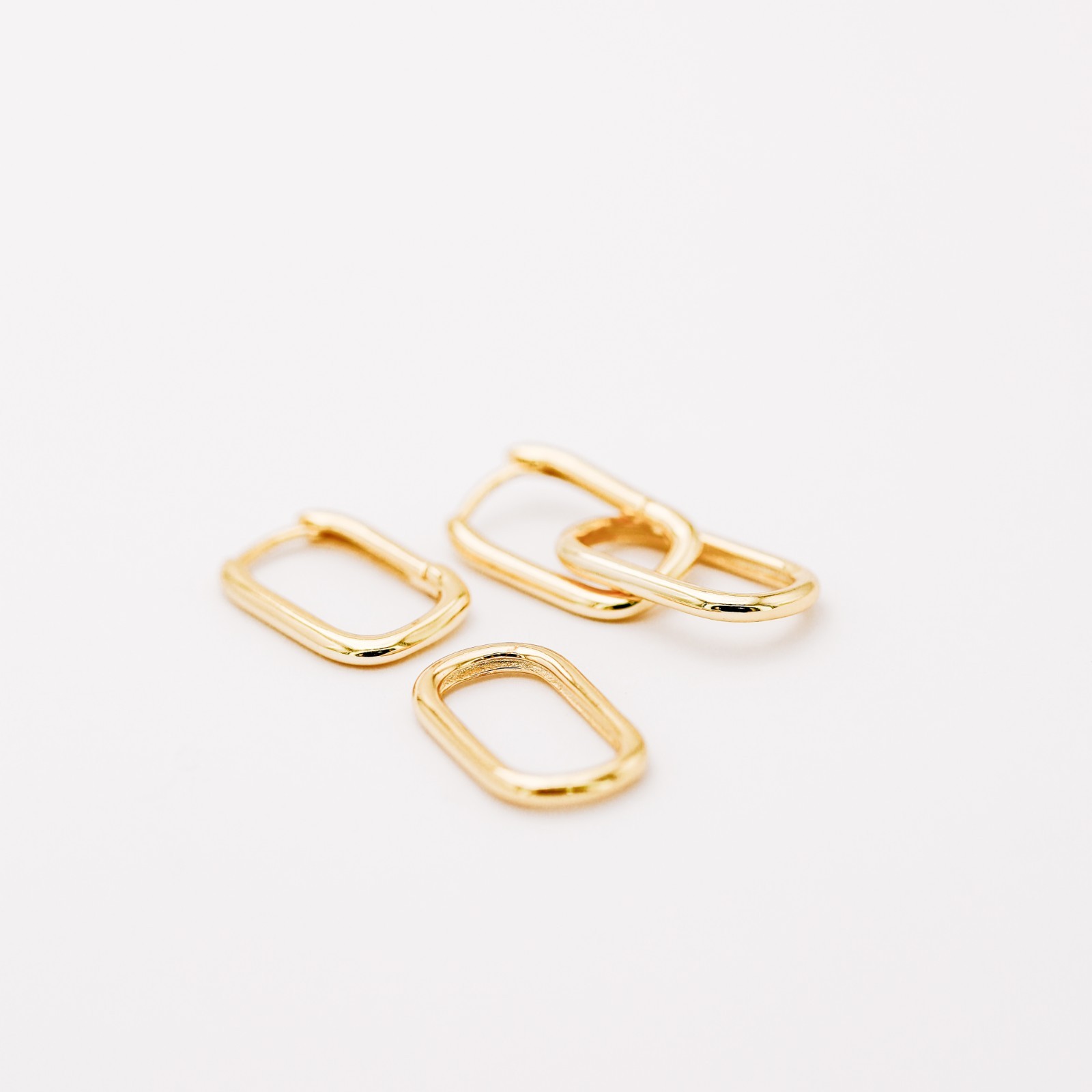 Double Link Drop Earrings Geometric Open Link Dangle Earrings Gift for Her