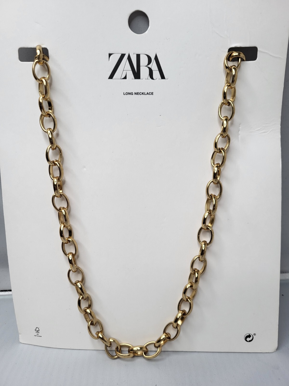 ZARA LONG Gold Limited Edition Metal long Necklace 35 in # B1864