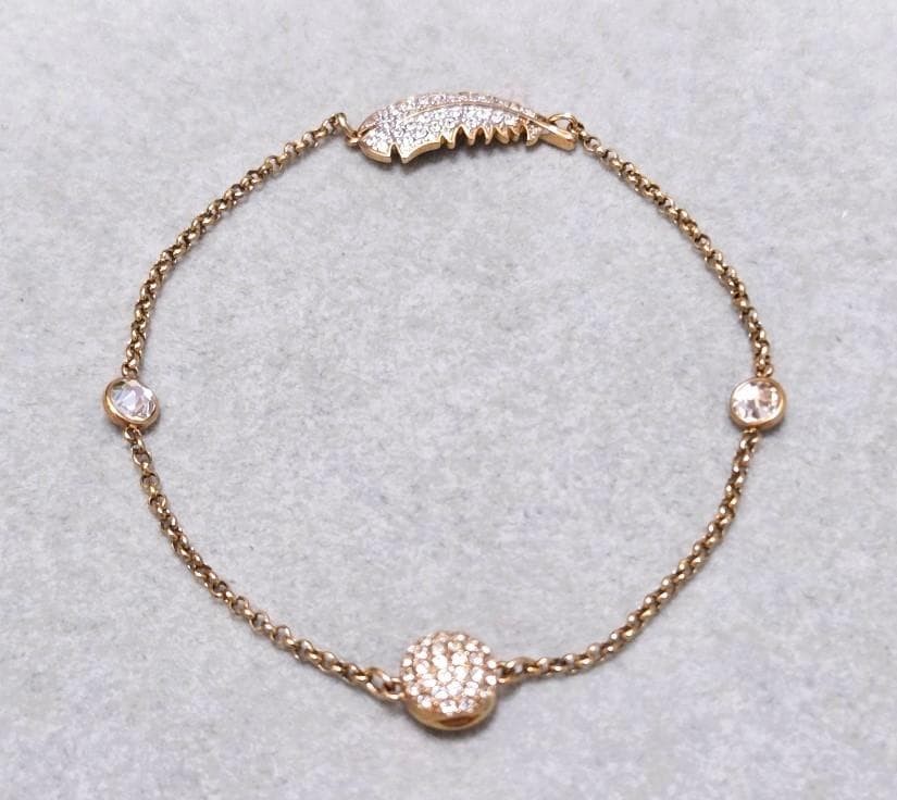 Swarovski Feather Bracelet with Box, Used, 19.5cm