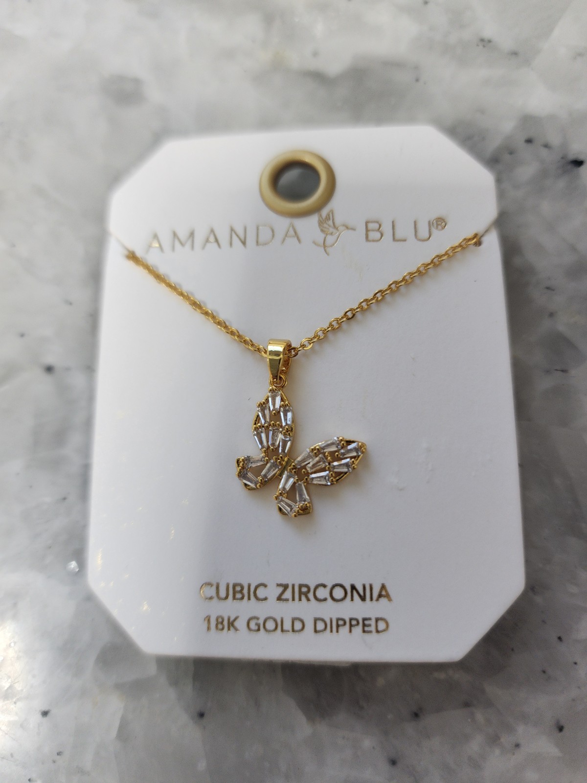 Beautiful Butterfly Cubic Zirconia Knecklace Set In Yellow Color