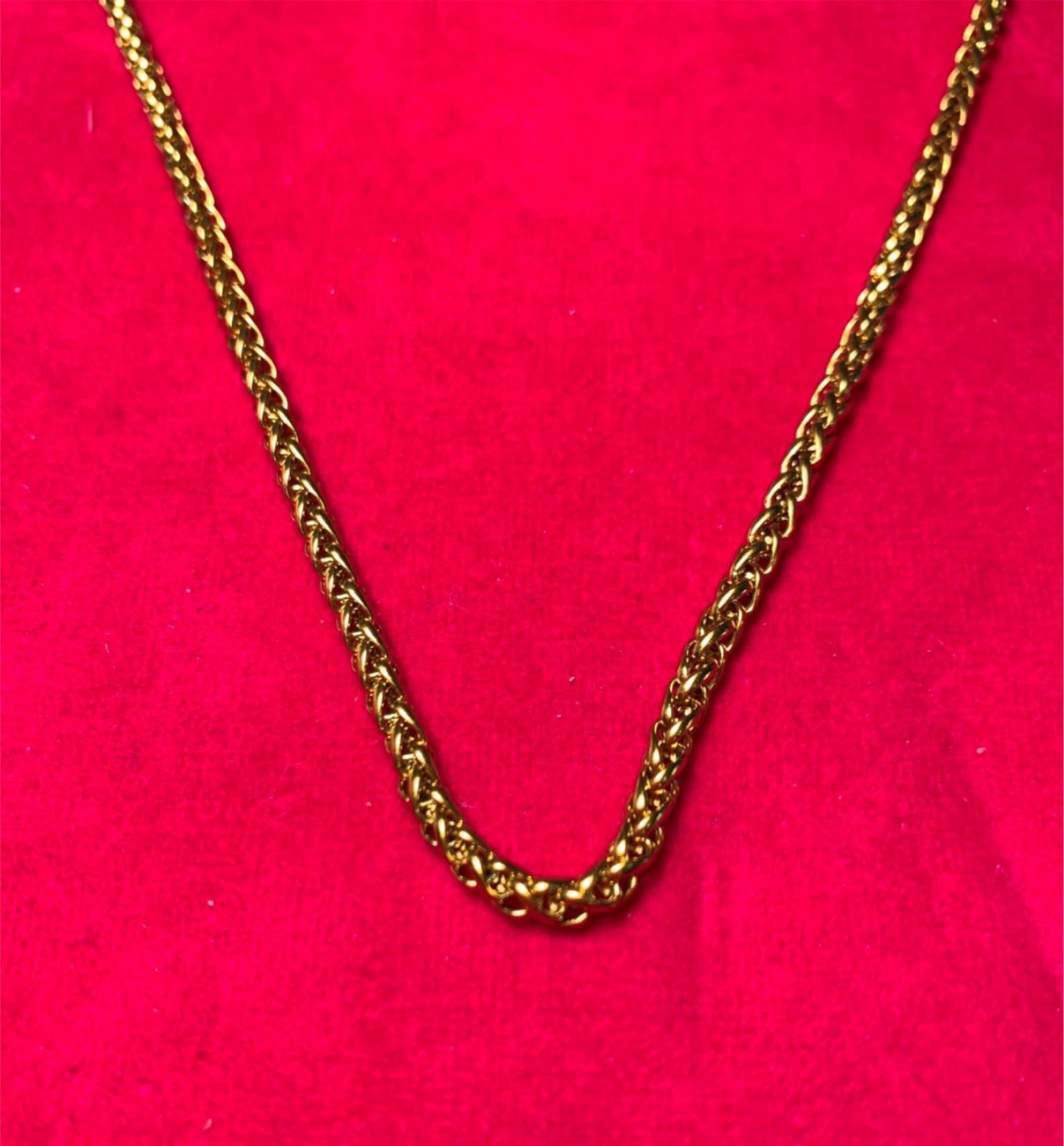 48 INCH Man Woman 3mm Gold Plated Stainless Steel Braided Wheat Necklace