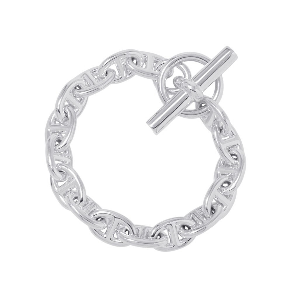 Hermes Bracelet Chene Silver PM 16mm Jewelry W13.8xH8.6mm Length 6.9in