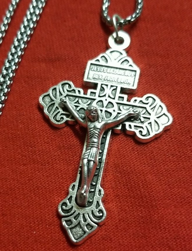 CHRISTIAN.CATHOLIC Cross Pendant with 22 ” chain, Stainless steel
