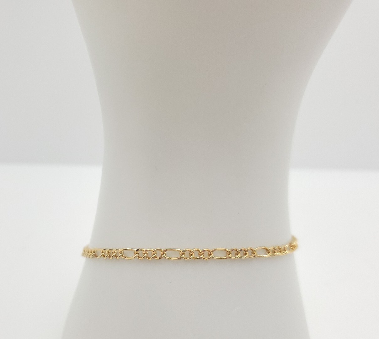 14K Gold -Plated Adjustable Figaro Chain Bracelet
