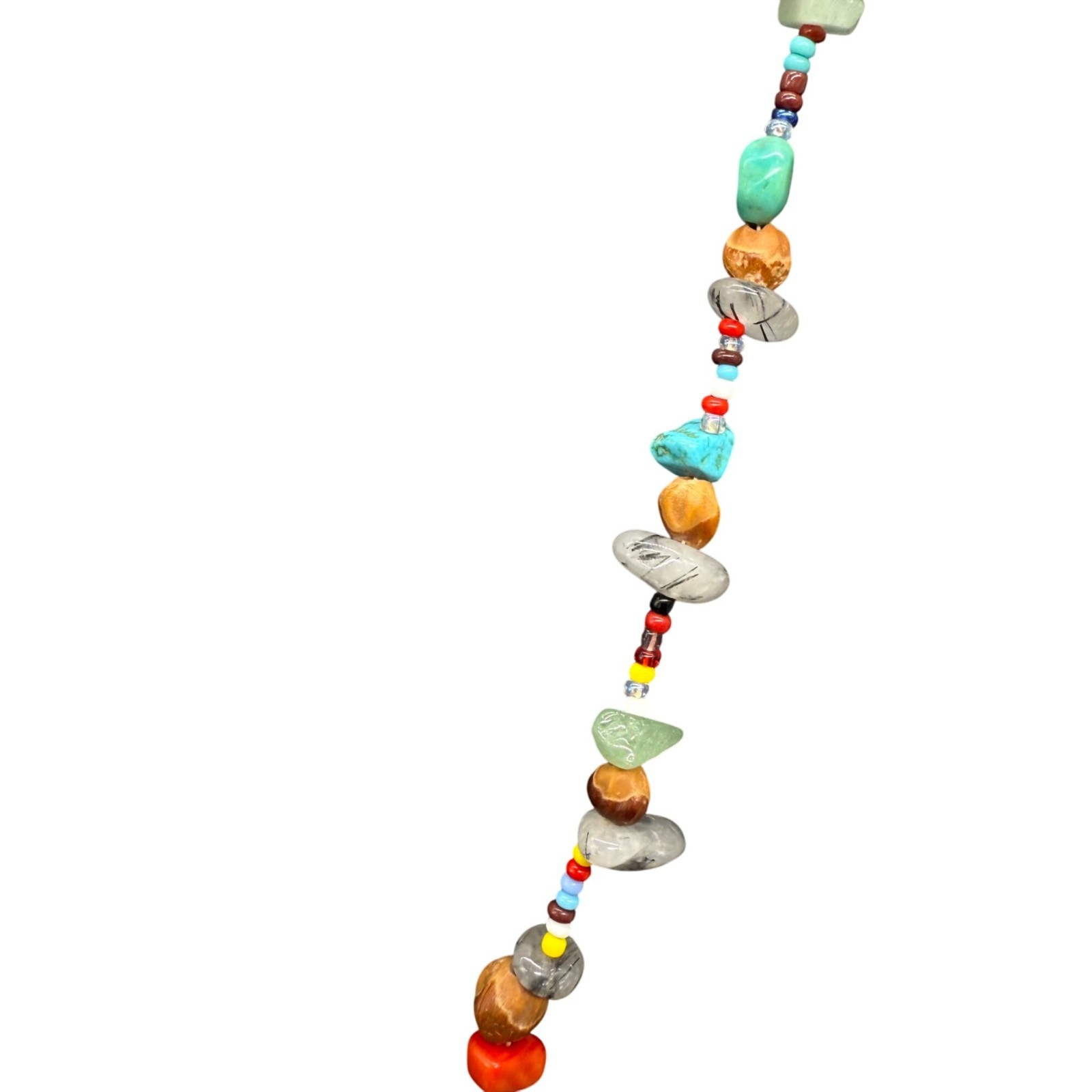 Semi-Precious Gemstones Multicolor Beaded Necklace