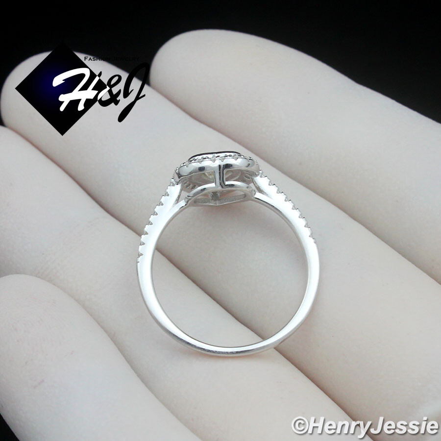 WOMEN SOLID 925 STERLING SILVER 0.8CT HEART MOISSANITE ENGAGEMENT RING*MR230
