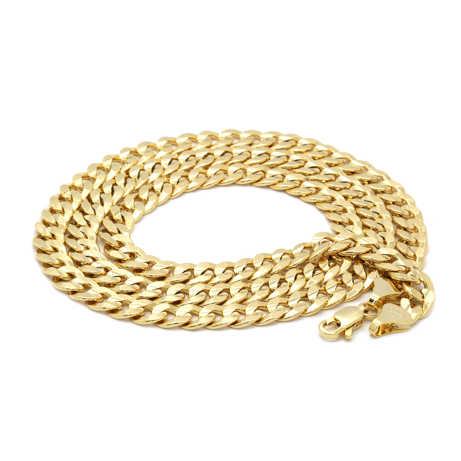 Men’s 14k Gold Plated SMALL Jesus Pendant 5mm 24″ Cuban Necklace Chain