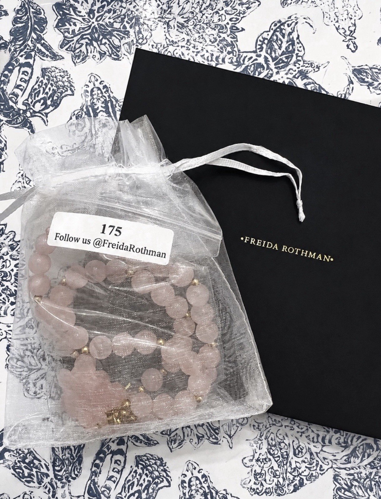 Freida Rothman Genuine Hand-Carved Rose Quartz FlowerPendant and Necklace
