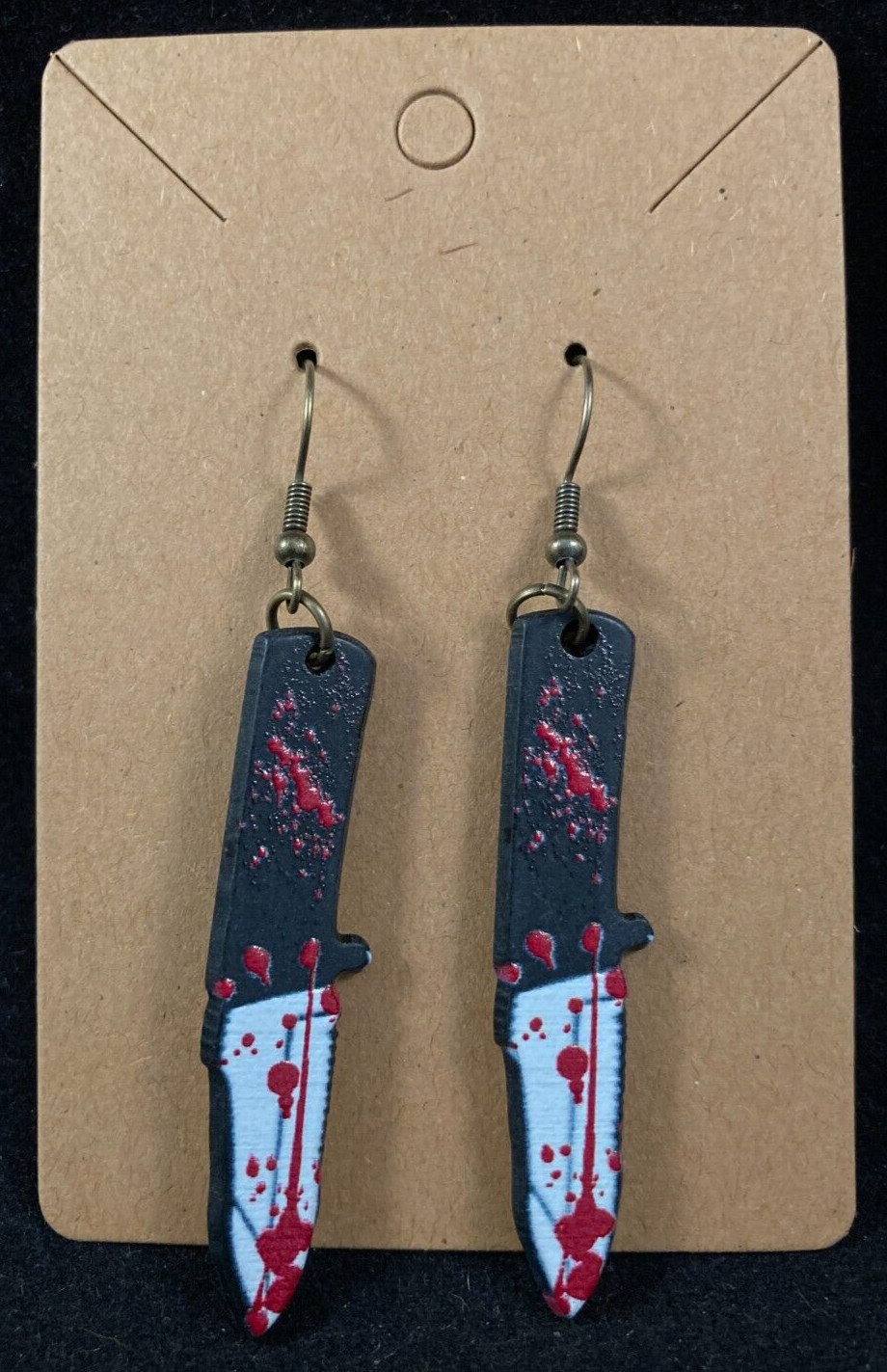 Bloody Combat Knife Earrings – Dangle – Serial Killer – Halloween – Handmade