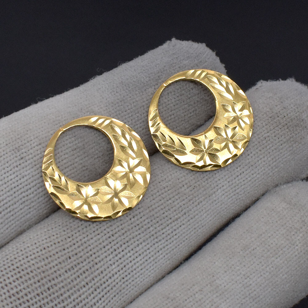 22 K GOLD PLATED EARRING FOR MEN BOYS CLASSIC PUNJABI NATTIYAN 1 Pcs t937