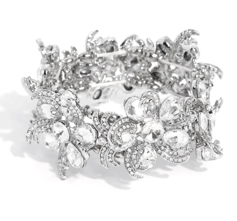 Paparazzi FLOWER ~ INDULGENT IDEAL 💎 WHITE Zi Collection Bracelet ~ NWT