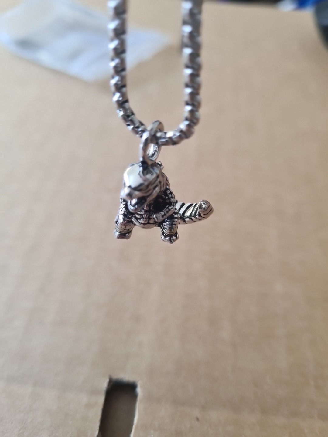Small Godzilla Style Steel Alloy Necklace Pendant With Chain New Unbranded