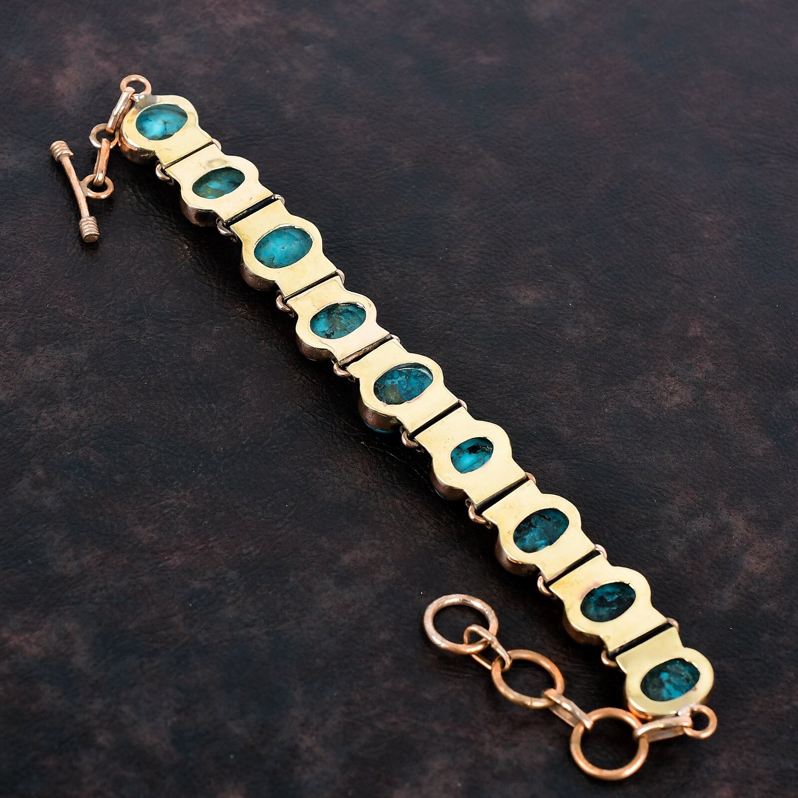 Womens day Sale Tibetan Turquoise Gemstone Chain Wedding Bracelet Jewelry Copper