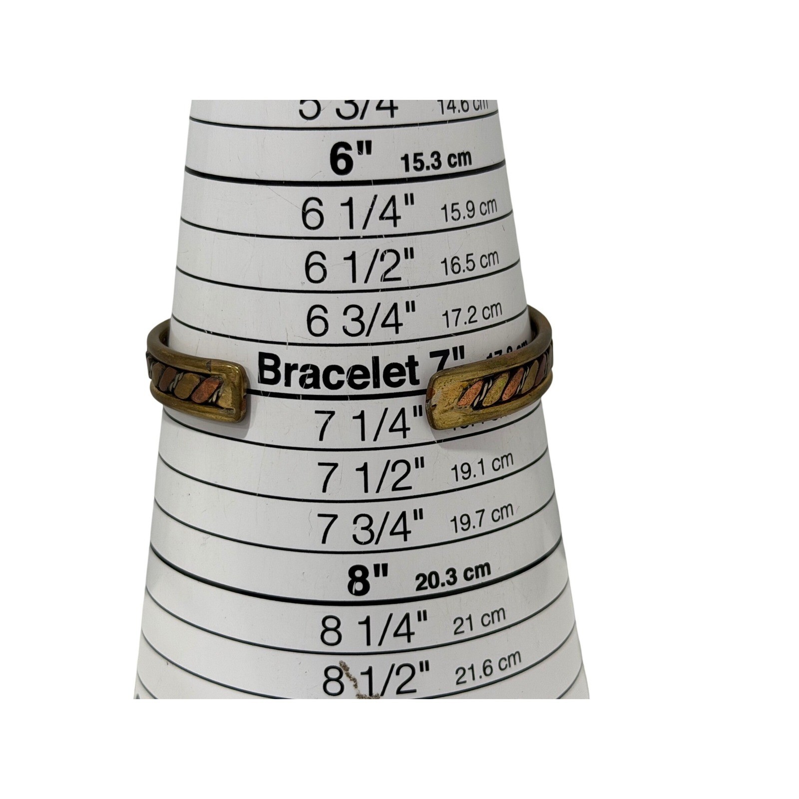 Mixed Metal Gold Copper Silver Tone Cuff Bracelet Unisex 7in Twisted Wavy