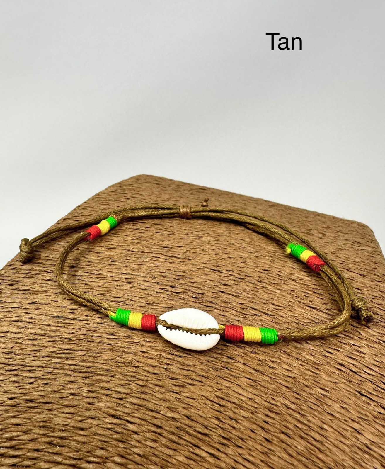 Natural Cowrie Shell Anklet Rasta Accent | Adjustable Beach Bracelet | Unisex