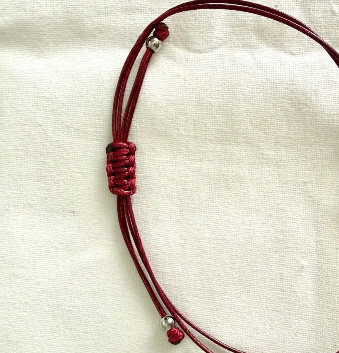 Music Wish Bracelet Stainless Steel Treble Clef Burgundy Red Woven Cord
