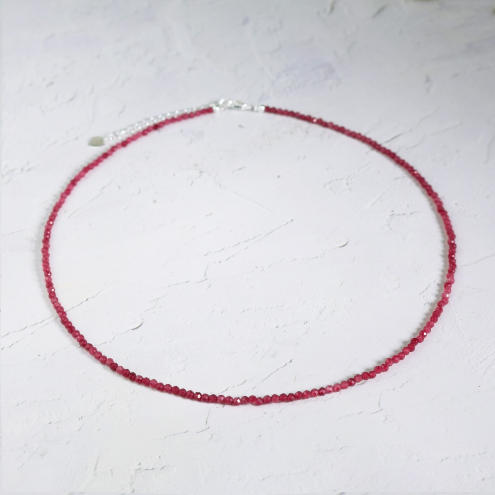 Red Spinel Choker Delicate Stone Beads Necklace Spinel Crystal Dainty Choker